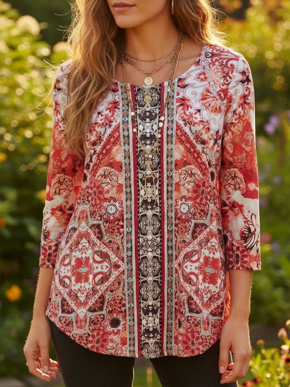 One World S Knit‎ Top Tee Pink Black Green Boho Beaded Boho Hippie Festival Y2k